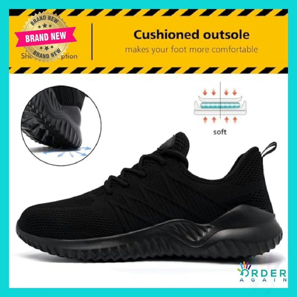 Steel Toe Work Sneakers Lightweight Slip Resistant Safety Shoes Puncture Proof - Picture 6 of 8